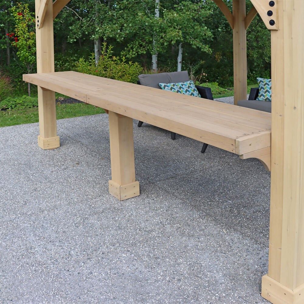 Meridian Cedar Wood Gazebo With 12ft Counter 12 x 12 Ft