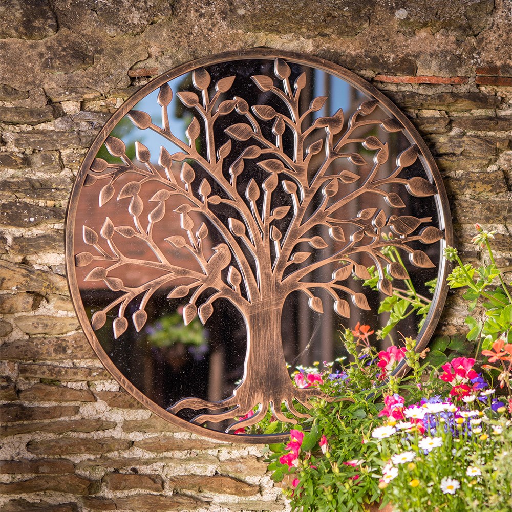 Tree of Life Glass Mirror | 68 x 68 cms