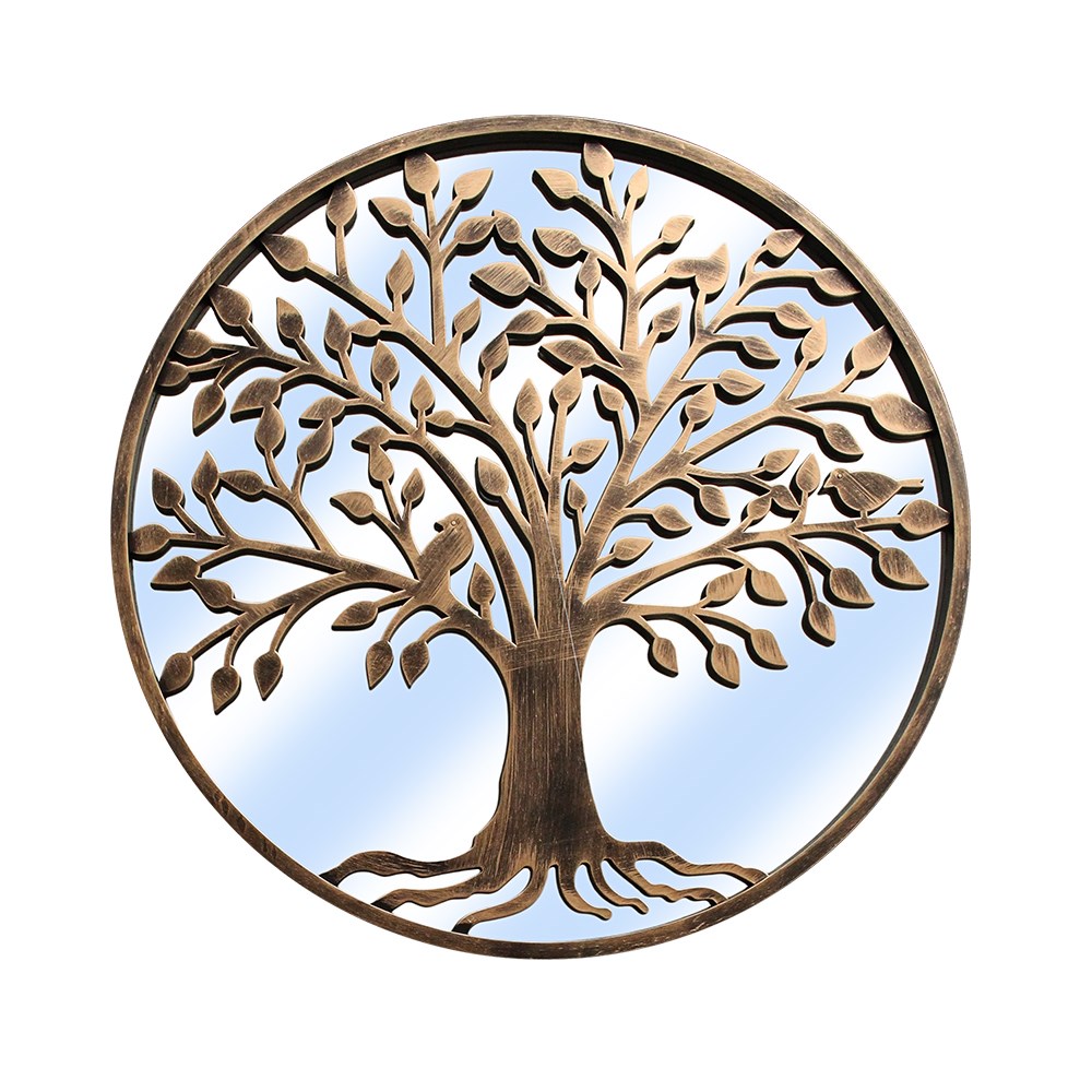 Tree of Life Glass Mirror | 68 x 68 cms
