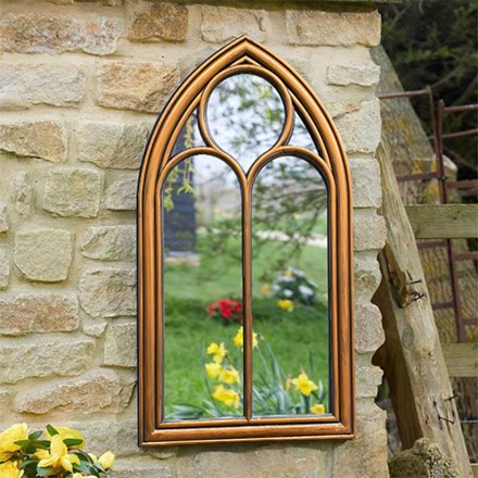 Palma Glass Mirror | Brushed Copper | 55 x 95 cms