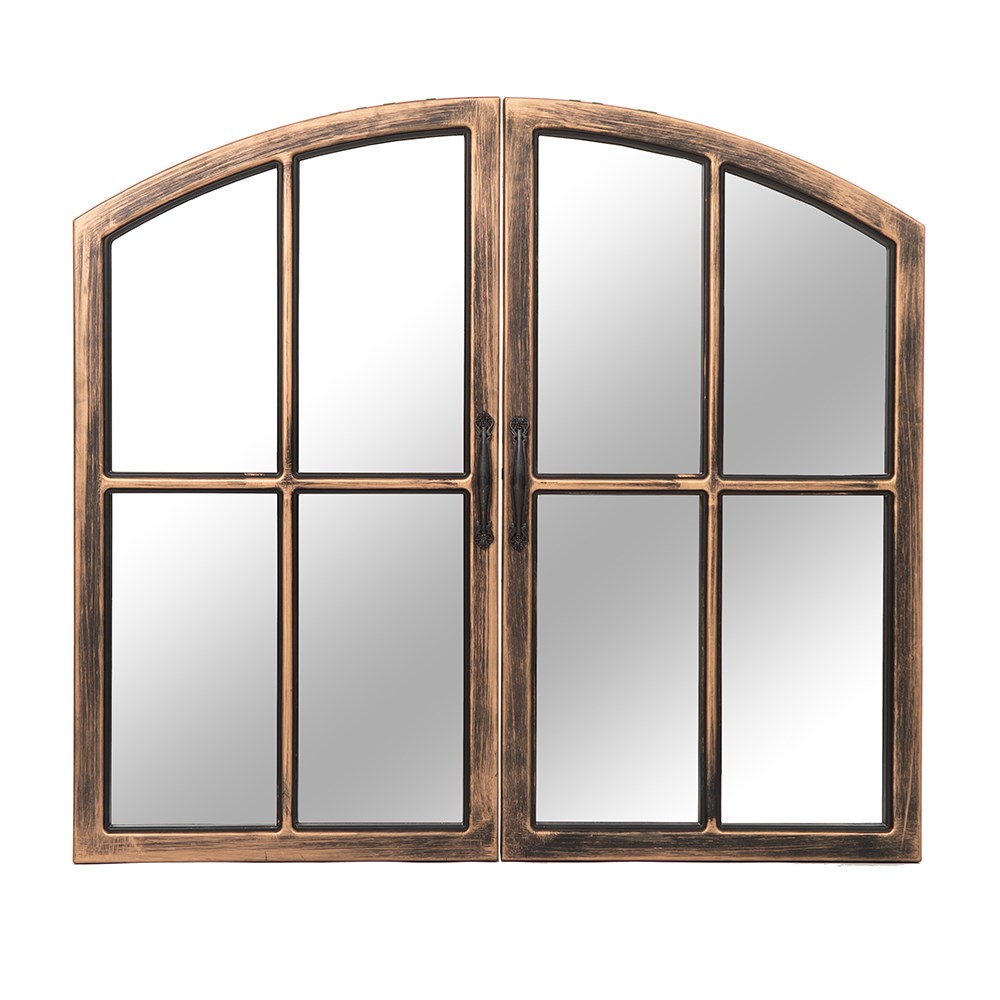 Window Glass Mirror | Brushed Copper | 80 x 75 cms