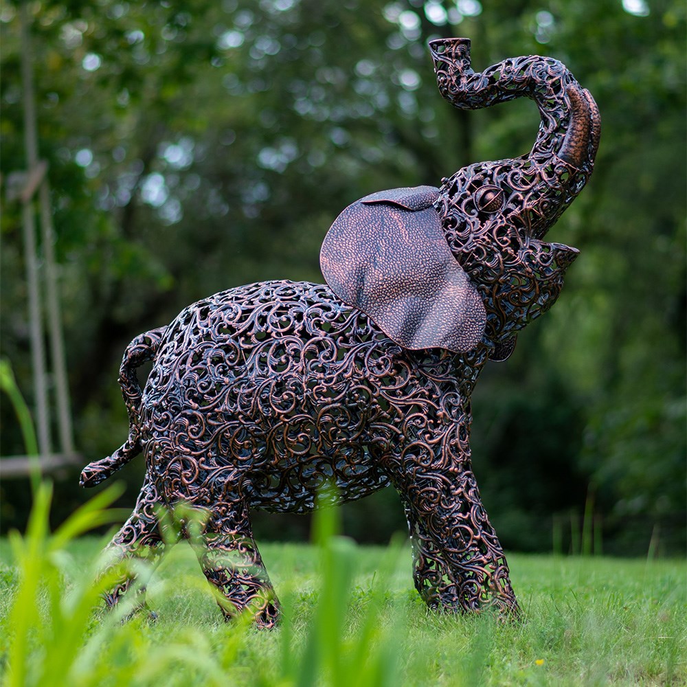 Bronze Elephant Iron Sculpture