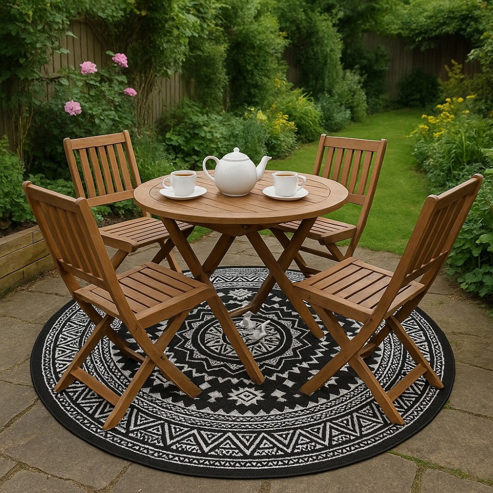 Round Reversible Garden Carpet 176×176×0.4cm