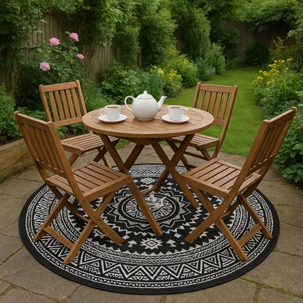 Round Reversible Garden Carpet 176×176×0.4cm