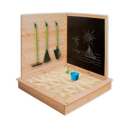 Wooden Corner Sand Pit With Blackboard