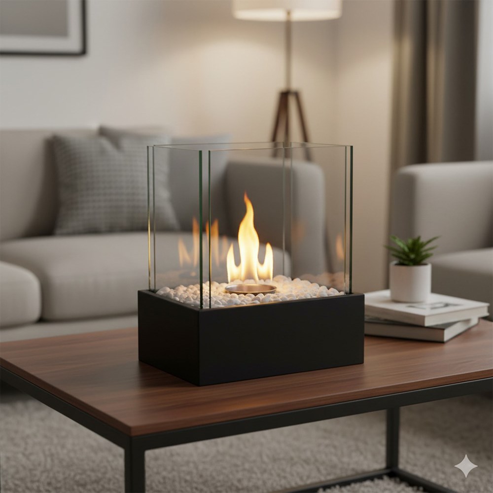 Bioethanol Rectangular Tabletop Fireplace