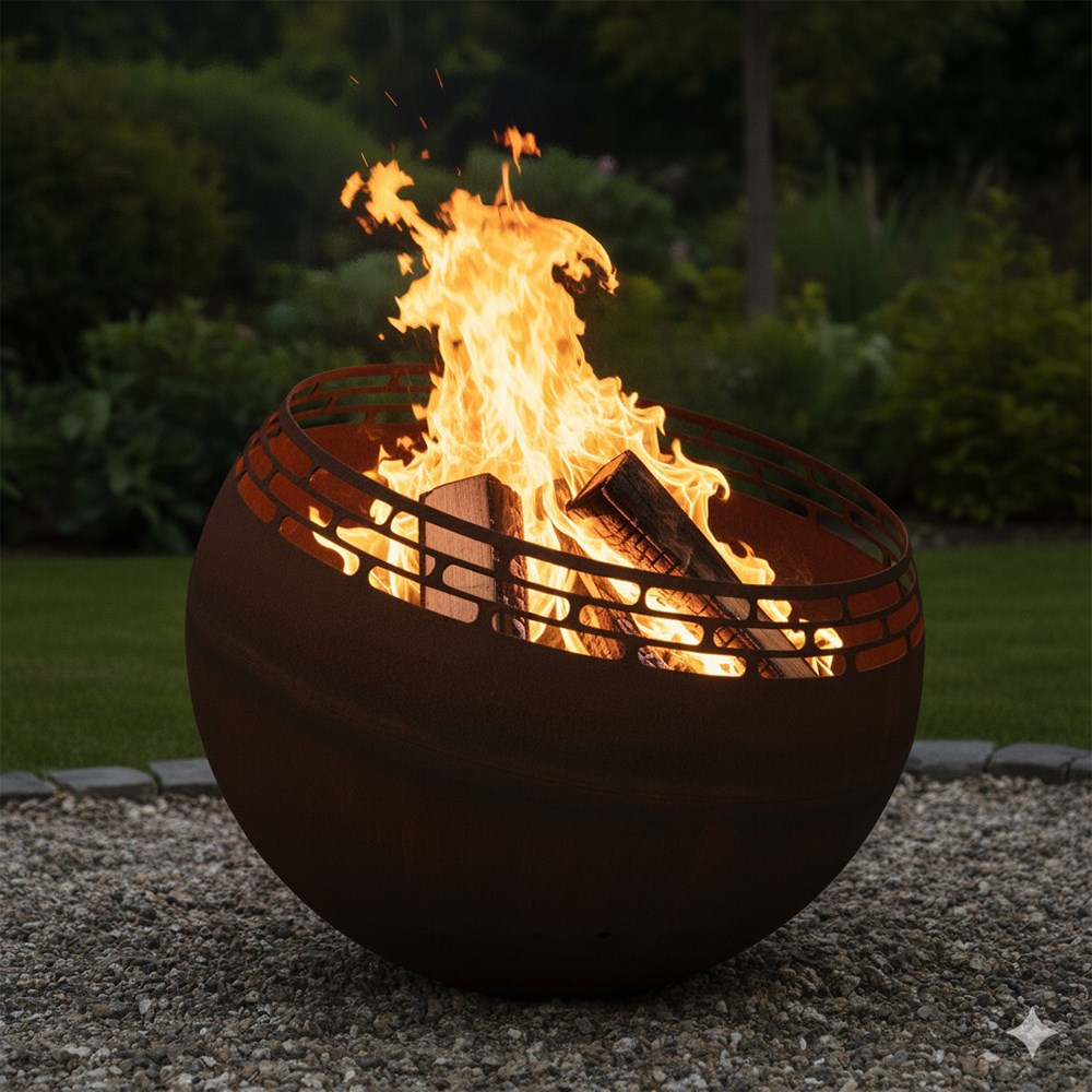 Laser Cut Stripes Steel Fireball