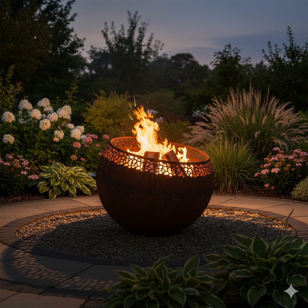 Laser Cut Speckles Steel Fireball
