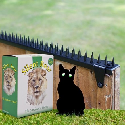 Cat Repeller Kit - Fence Spikes Black | Silent Roar 500g | Cat Silhouettes