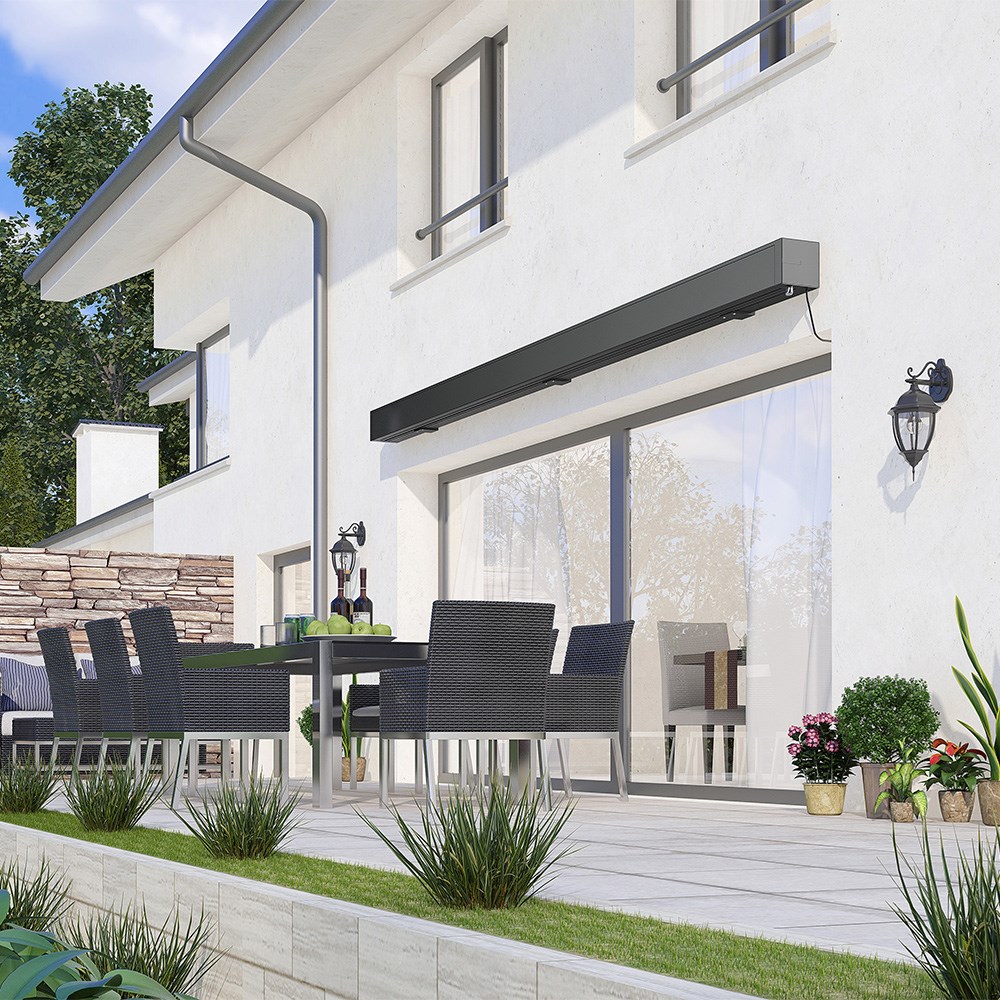 Deluxe Wireless Full Cassette Electric Awning With Lights | Ivory
