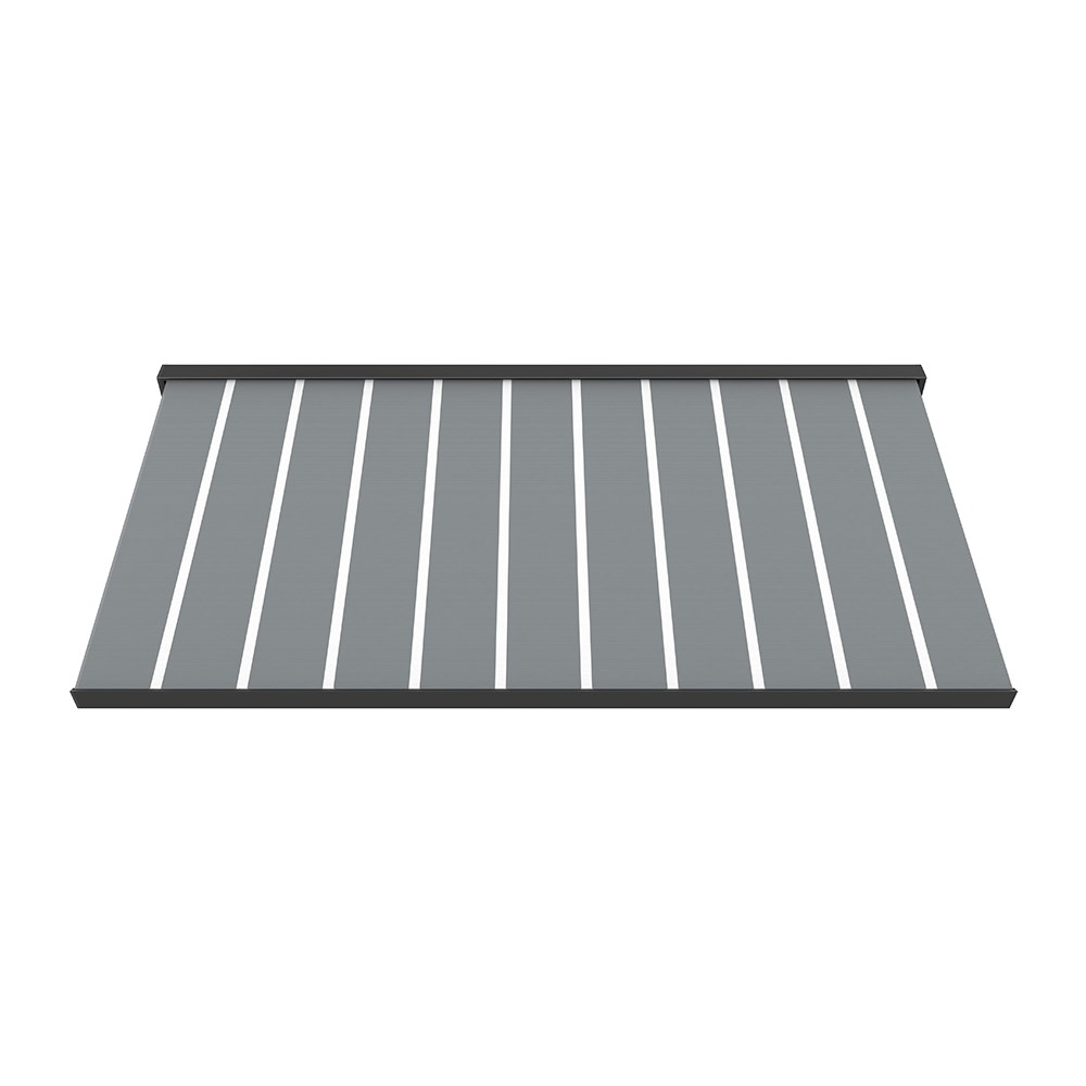 Deluxe Wireless Full Cassette Electric Awning With Lights | Pin Stripe Grey 