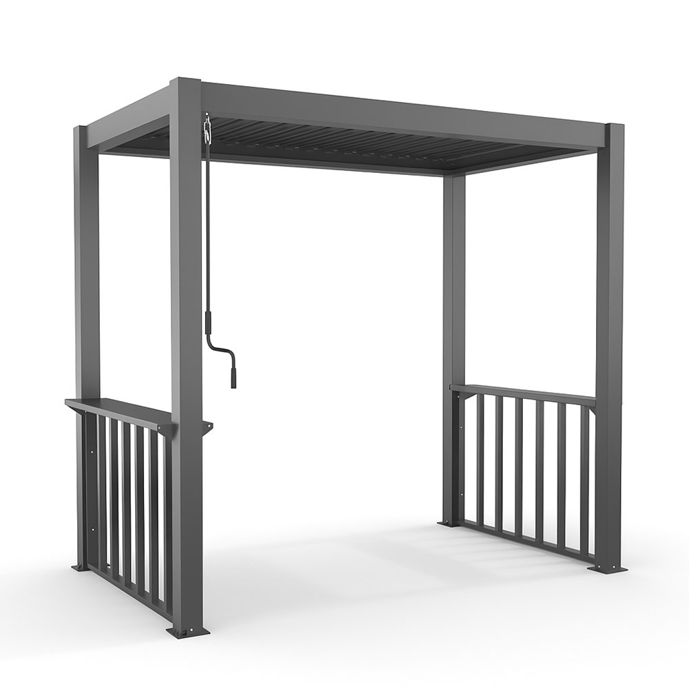 2.5m x 1.5m Deluxe BBQ Pergola with Louvered Shutter Roof by Primrose Living