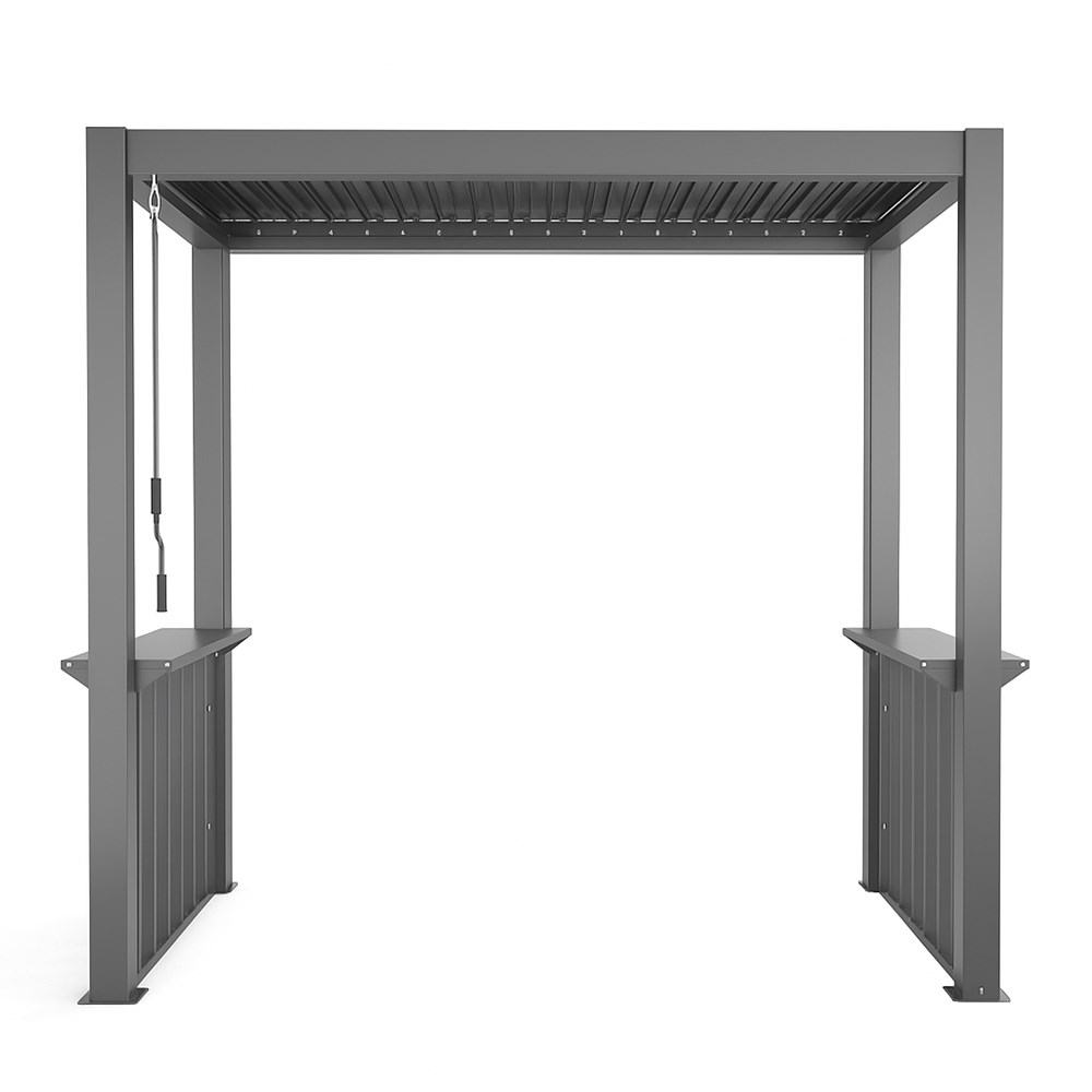 2.5m x 1.5m Deluxe BBQ Pergola with Louvered Shutter Roof by Primrose Living