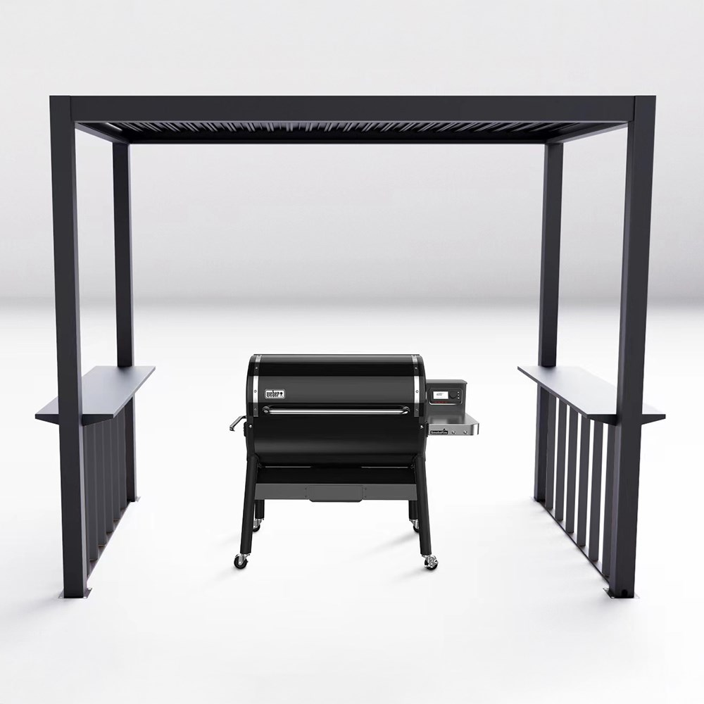 2.5m x 1.5m Deluxe BBQ Pergola with Louvered Shutter Roof by Primrose Living