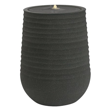 Polyresin Grey WF Tall ridged tapered column with flat top