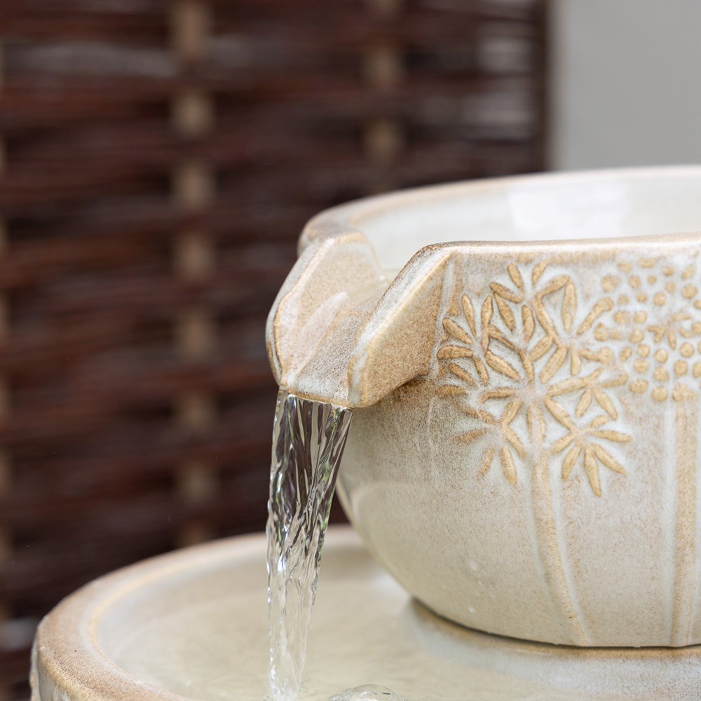 Bronte Ceramic Bowls Cascade Water Feature With LED Lights