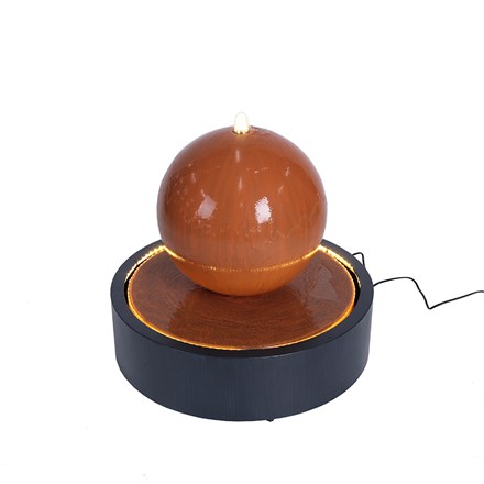 Ball on navy base fountain - warm white LEDs