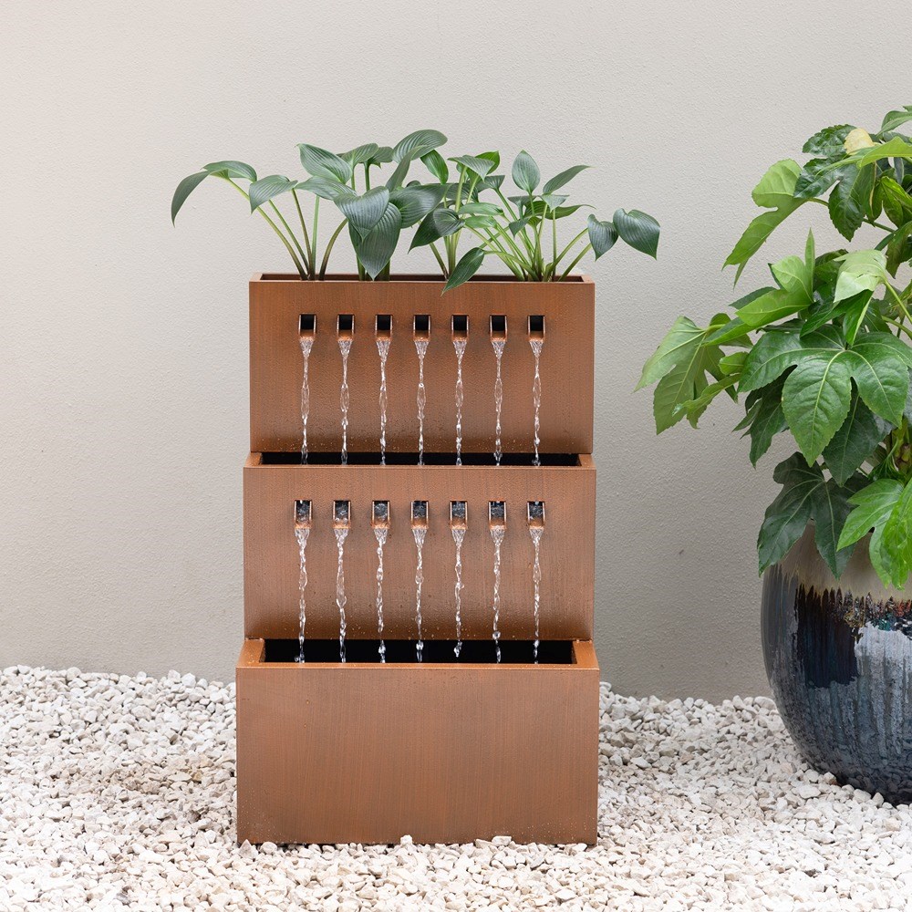 Garnock Galvanised Zinc Cascade Water Feature Planter