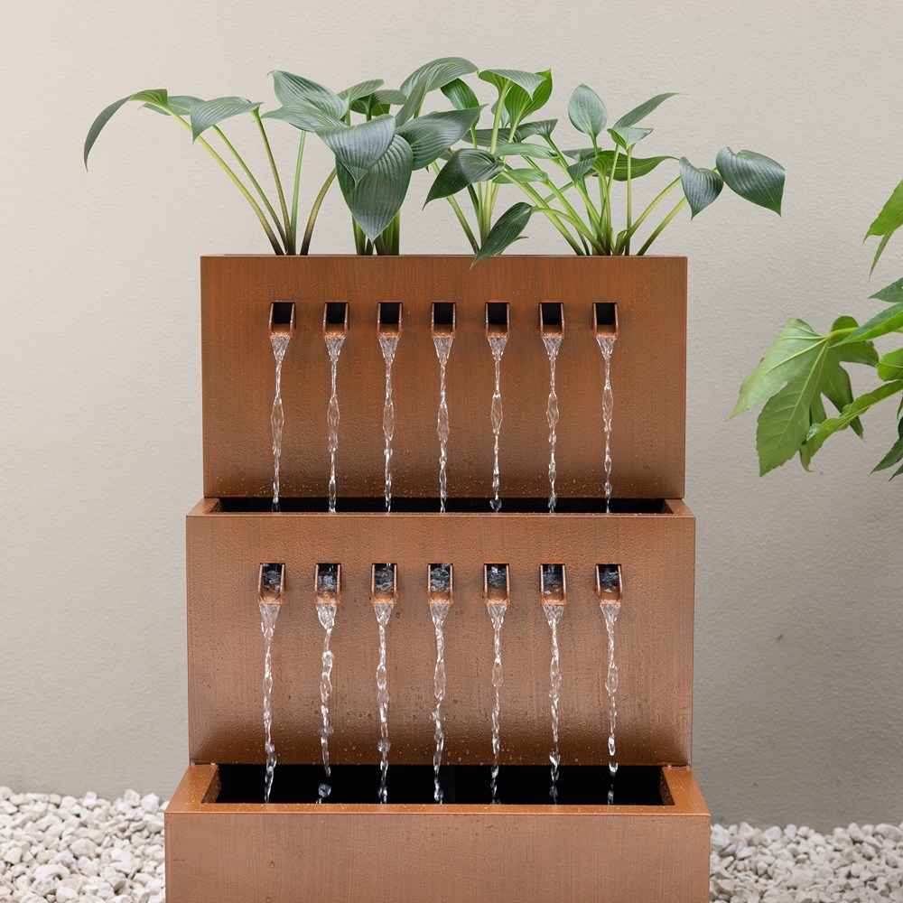 Garnock Galvanised Zinc Cascade Water Feature Planter