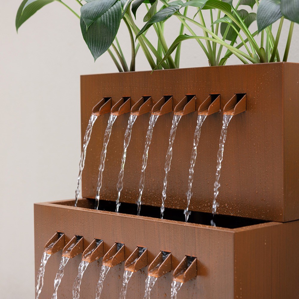 Garnock Galvanised Zinc Cascade Water Feature Planter