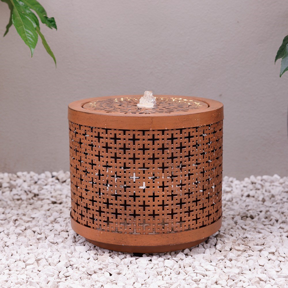 Geometric Cut Out Water Feature With LED Lights