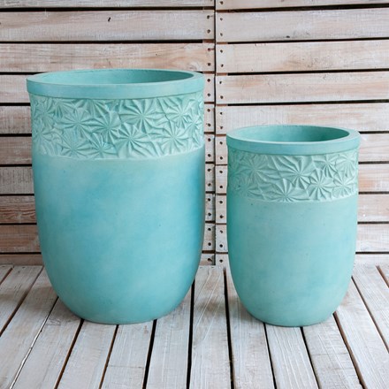 Sky Blue Spargi Tall Planter - small