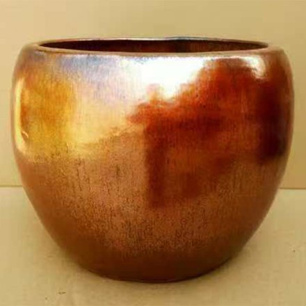 Bronze round planter - small