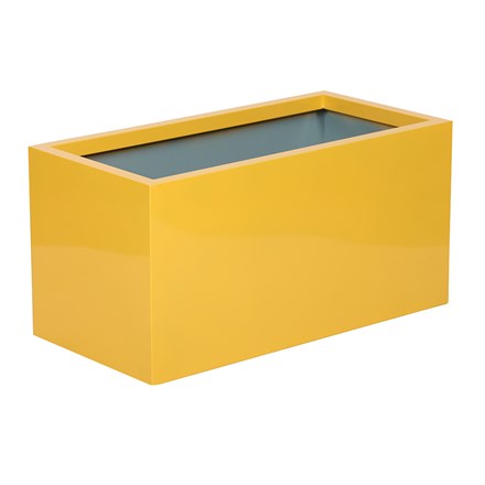 Zinc trough planter in yellow - 64cm wide