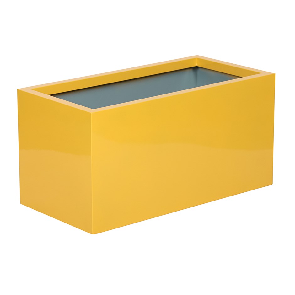 Yellow Zinc Galvanised Trough Planter