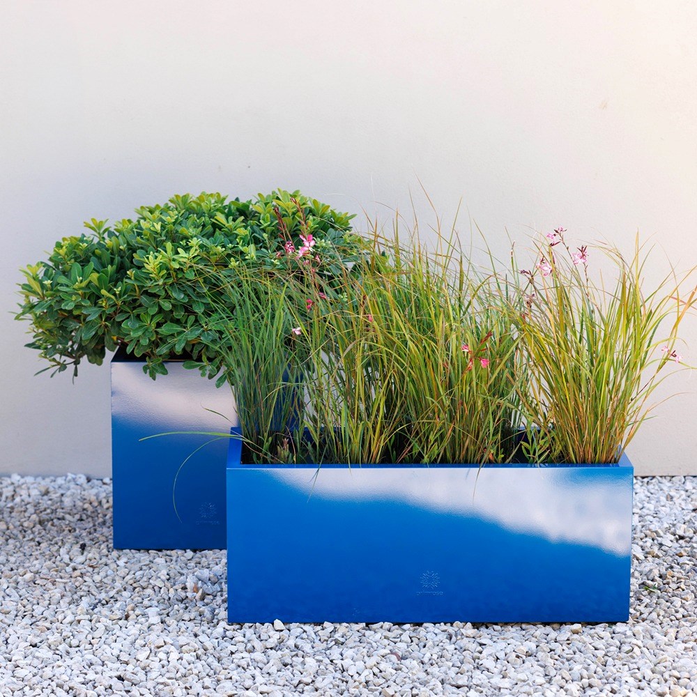 Blue Zinc Galvanised Trough Planter