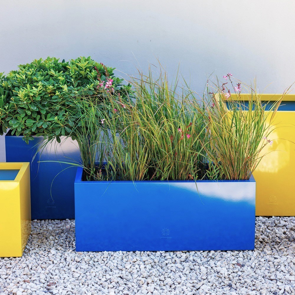 Blue Zinc Galvanised Trough Planter