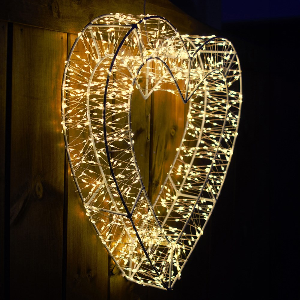 Christmas Heart Wreath With LED Lights