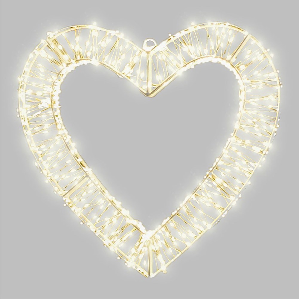 Christmas Heart Wreath With LED Lights