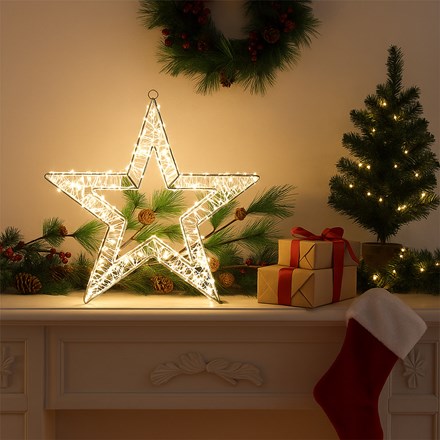 Christmas Star Wreath With LED Lights