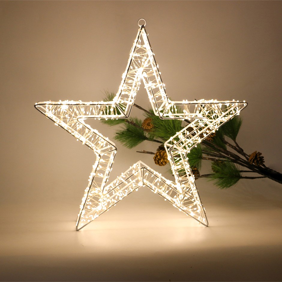 Christmas Star Wreath With LED Lights