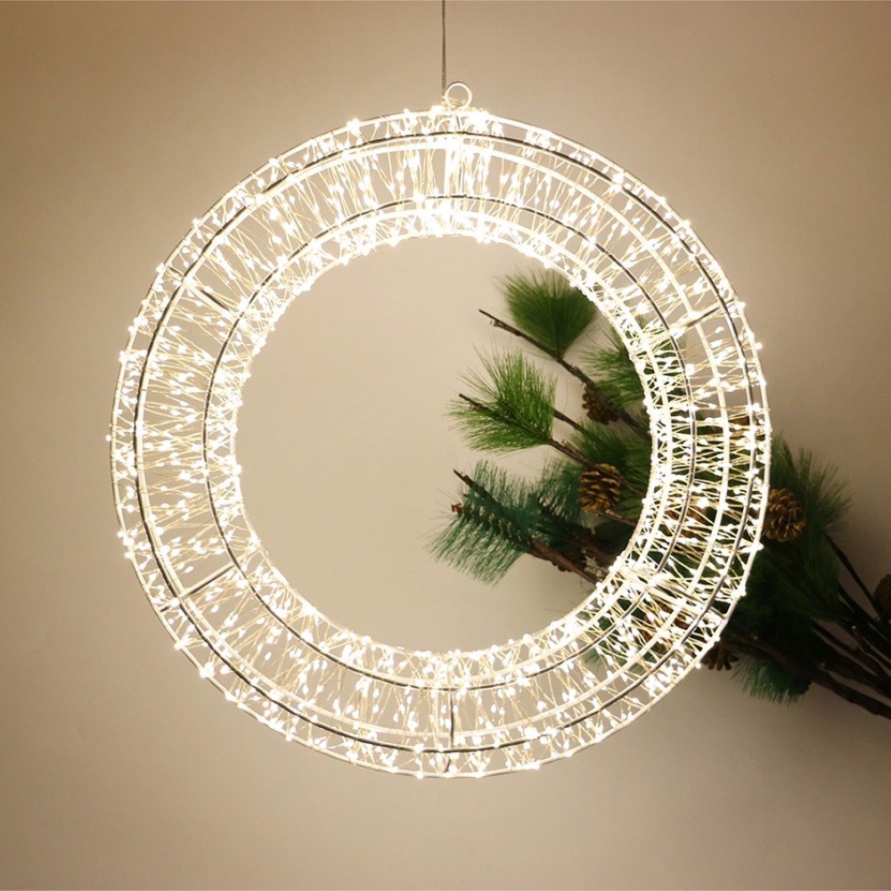 Christmas Wreath With Led Lights | Round