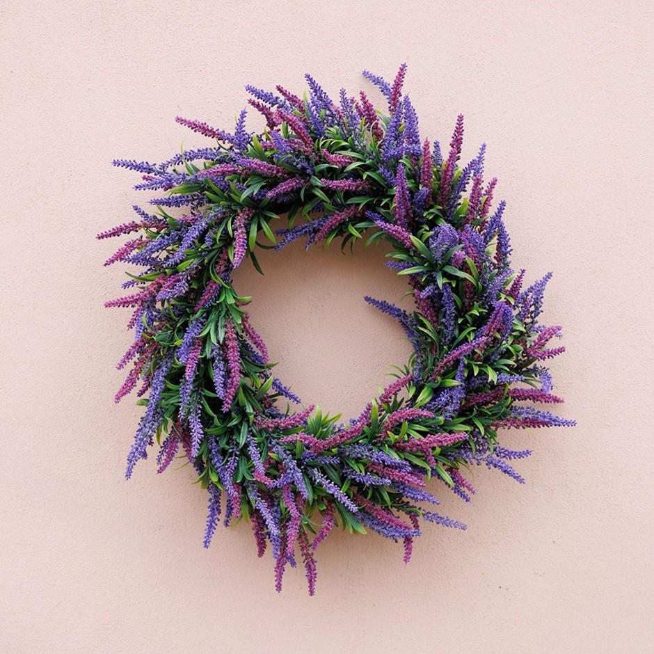50cm Lavender Wreath - Purple