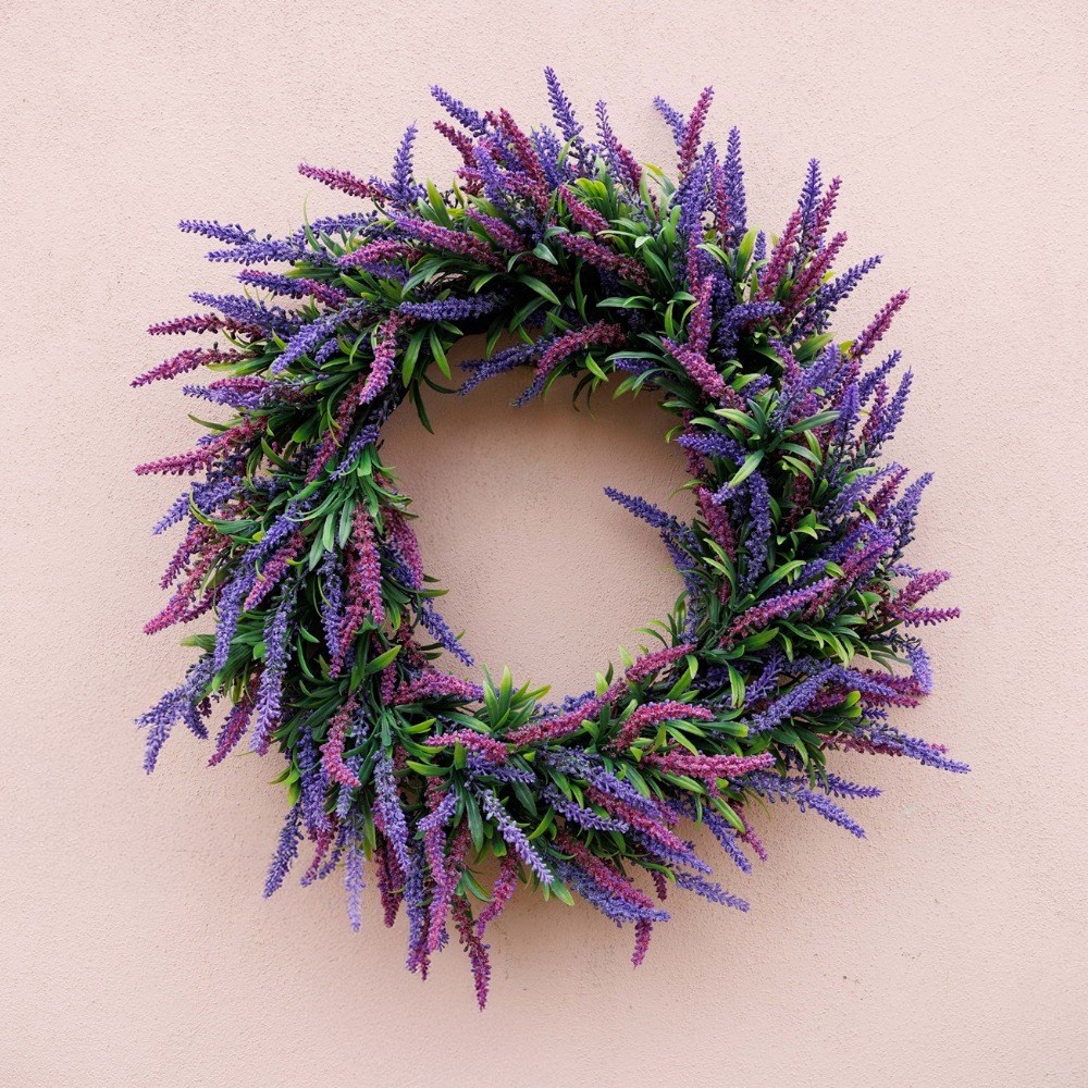 50cm Lavender Wreath - Purple