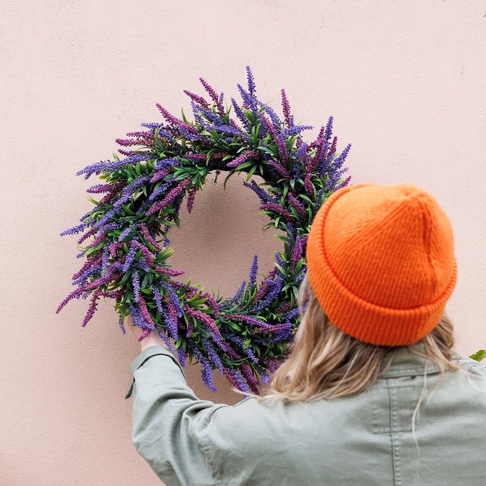 50cm Lavender Wreath - Purple