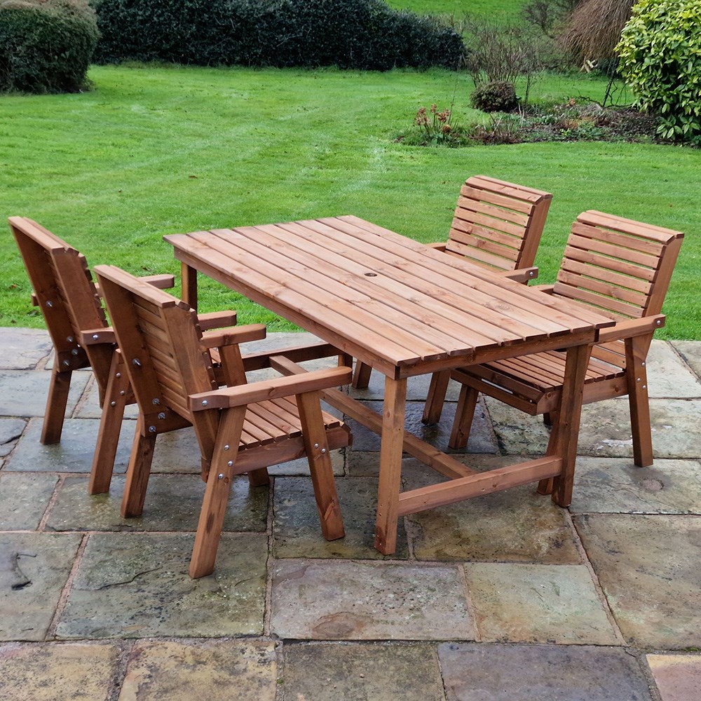 Wooden Rectangular Table & Chair Dining Set