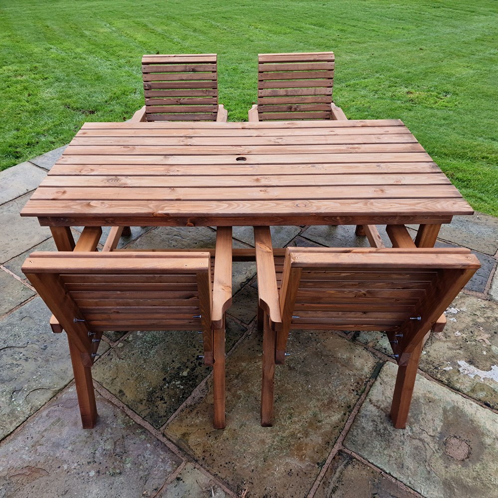 Wooden Rectangular Table & Chair Dining Set