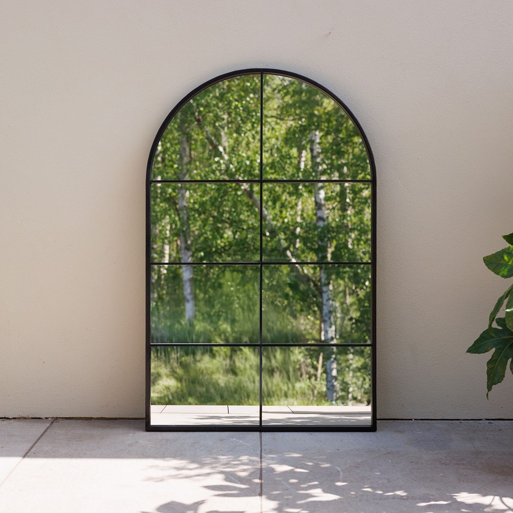 Metal Arch Garden Mirror