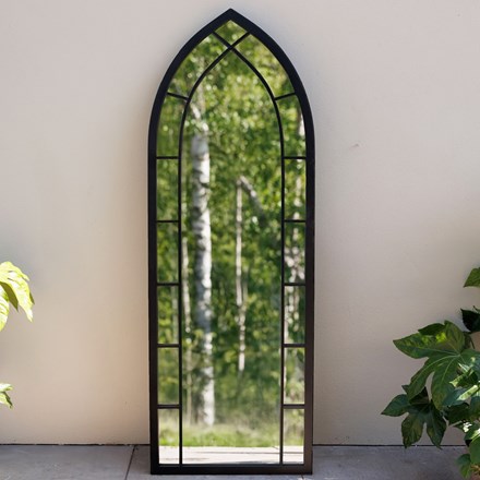 Metal Pointed Arch Garden Mirror