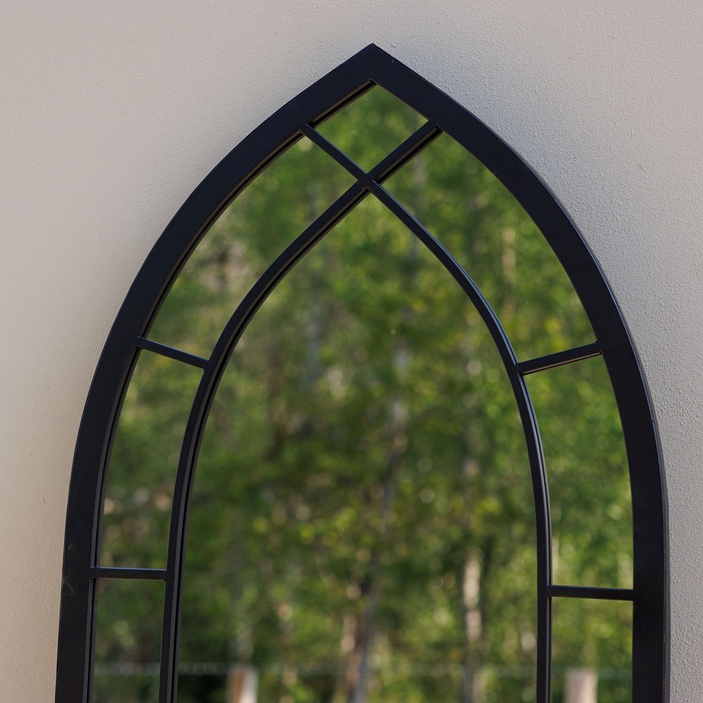 Metal Pointed Arch Garden Mirror