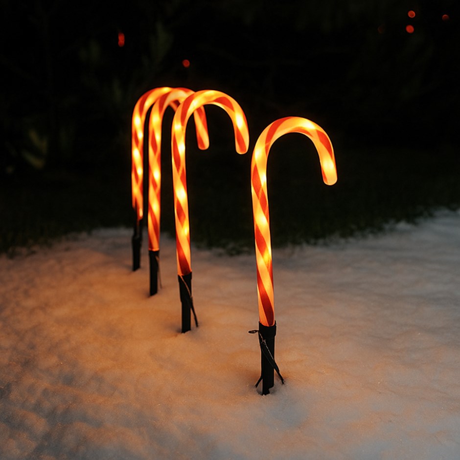 Lapland USB Solar Candy Cane Lights | Christmas Outdoor 