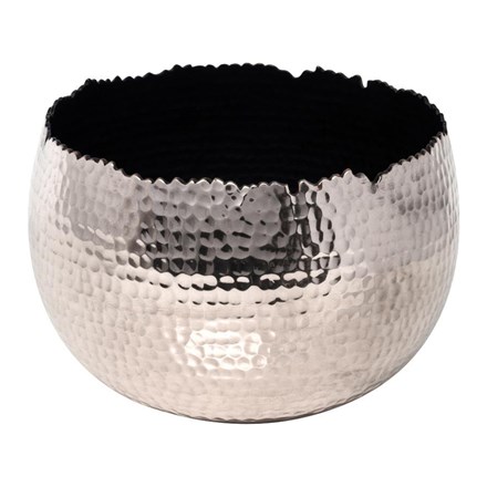 Hammered Bowl Silver Planter