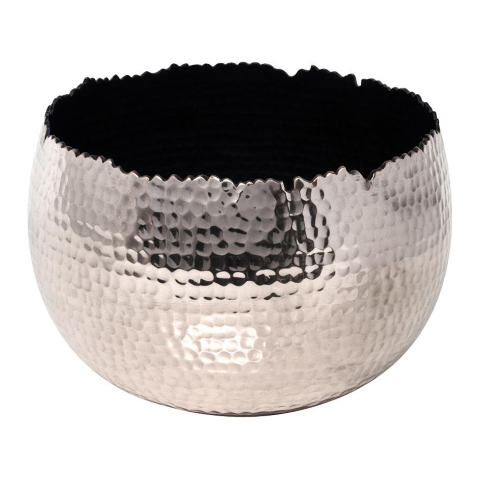 Nickel & Black Hammered Bowl