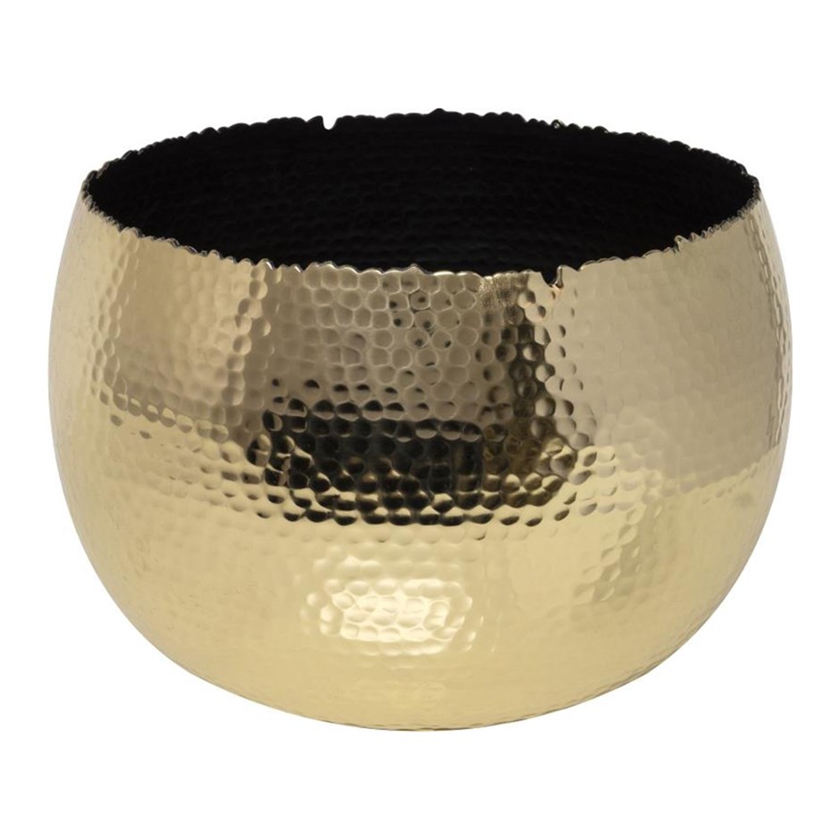 Gold & Black Hammered Bowl Planter