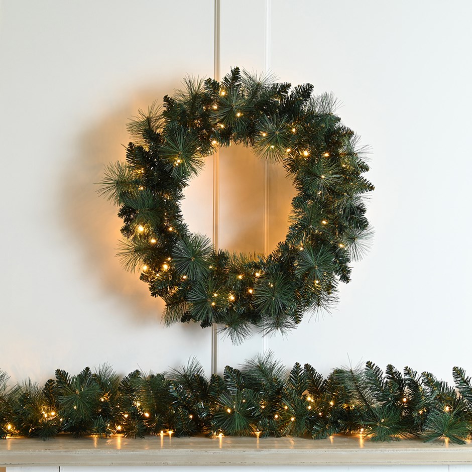 60cm Firefly Wreath 140 Warm White LEDs | Battery Operated 