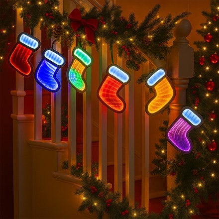 175cm Infinity Christmas Garland with 6 Boots